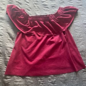 Young Fabulous & Broke off the shoulder red top